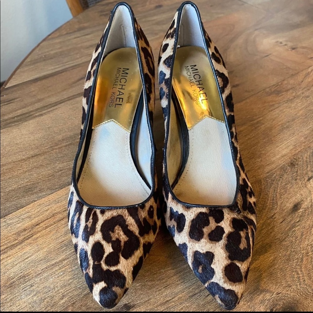 COPY - Michael Kors leopard print calf hair heels